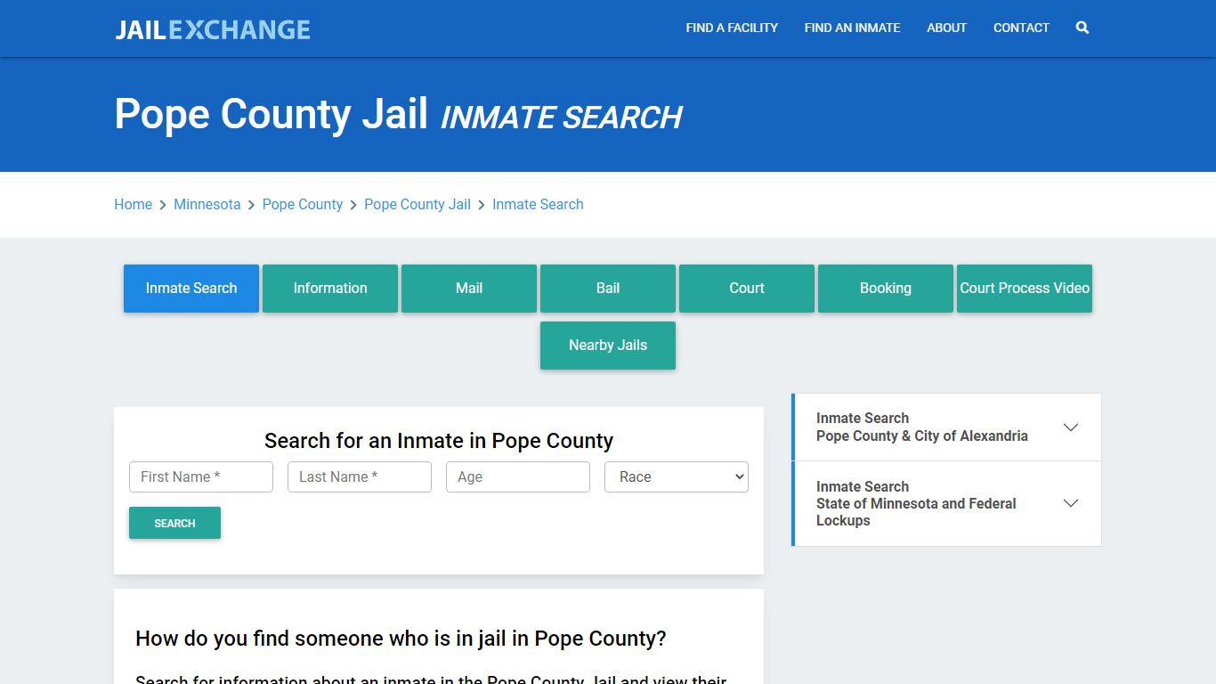 Pope County Jail, MN Inmate Search: Roster & Mugshots