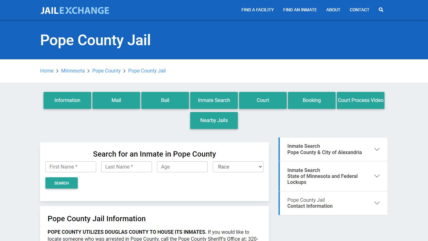 Pope County Jail Roster Lookup, MN, Inmate Search - Jail Exchange