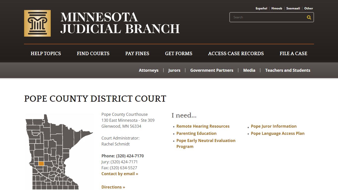 Minnesota Judicial Branch - Pope County District Court